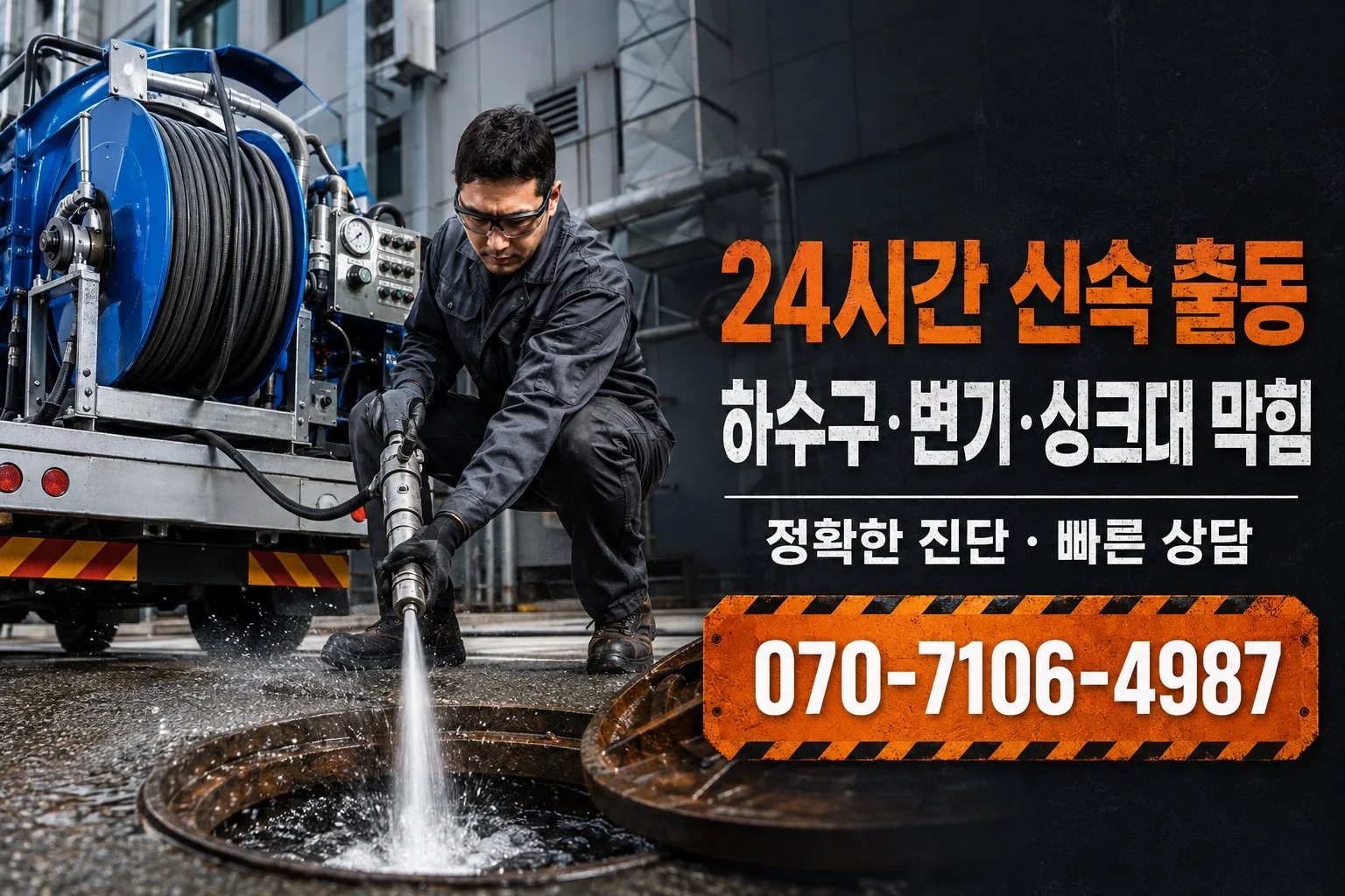 새이음배관 산업용 하수구 고압세척 서비스 안내